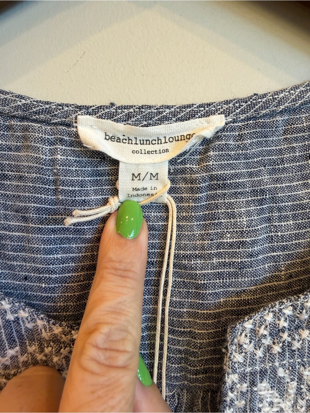 BEACH LUNCH LOUNGE Chambray & White Embroidered Linen Cotton Blend Long Tunic - Picture 4 of 8